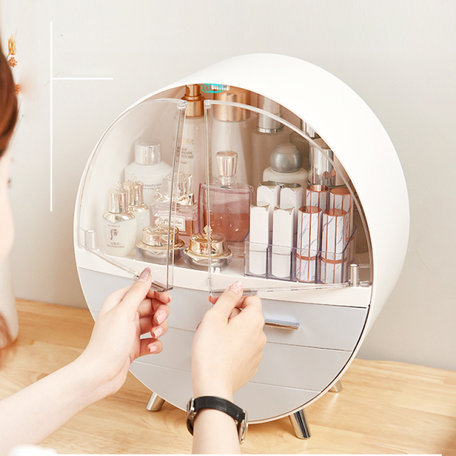 Huamili Plastic Wholesale Daily Necessities Cosmetics Storage Box Desktop Dust-proof Lipstick Holder on Dressing Table