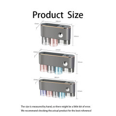 Gun gray toothbrush storage rack, bathroom non perforated mouthwash cup, dental cup wall mounted storage rack