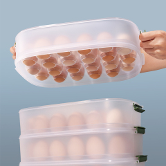 Huamili Egg Storage Box with Single and Double Layers Options for Home Use