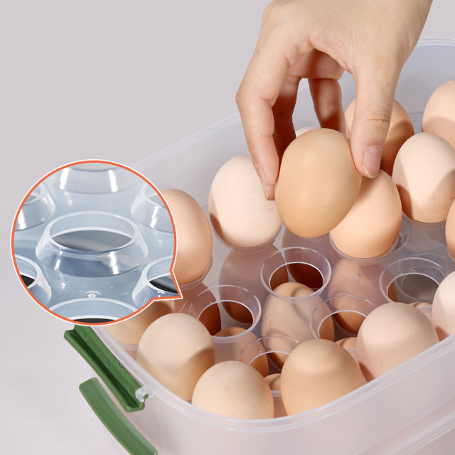 Huamili Egg Storage Box with Single and Double Layers Options for Home Use
