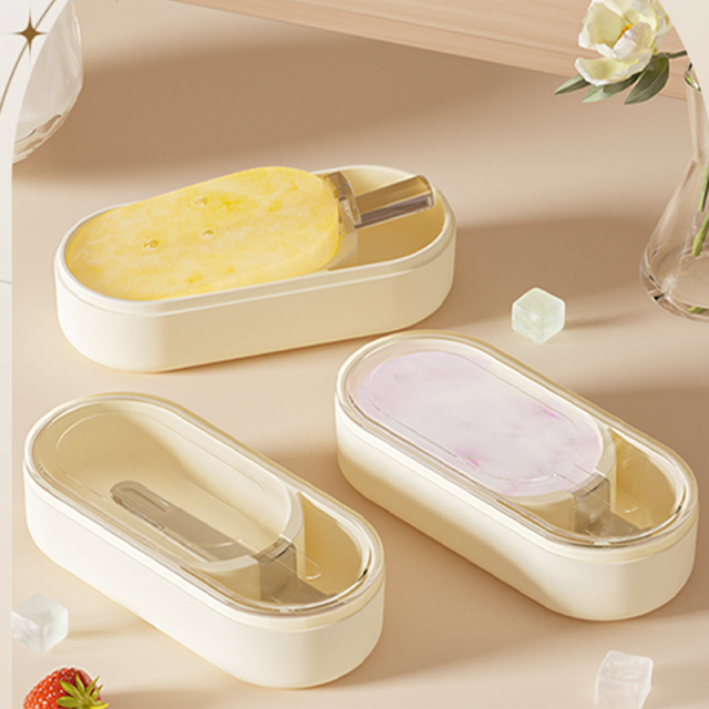 Ice cream mold made of silicone, home made DIY cheese, food grade frozen ice cream with lid, ice box mold