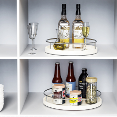 Stainless Steel Multifunctional Soy Sauce Bottle Seasoning Storage Floor Standing Rotating Storage Rack for Kitchen