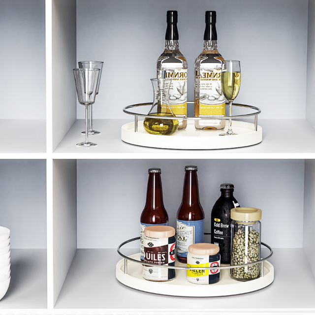Stainless Steel Multifunctional Soy Sauce Bottle Seasoning Storage Floor Standing Rotating Storage Rack for Kitchen