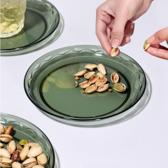 Household bone spitting plate plastic bone spitting plate dried fruit plate fruit plate transparent dried fruit garbage storage small plate set