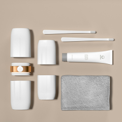 Huamili Travel Wash Cup Portable Toothbrush Storage Box Household Rinsing Cup Set Brushing Cup Toothbridge Box