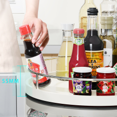 Stainless Steel Multifunctional Soy Sauce Bottle Seasoning Storage Floor Standing Rotating Storage Rack for Kitchen