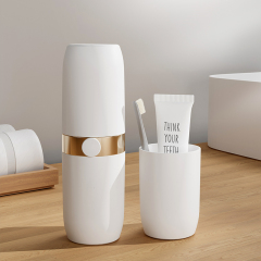Huamili Travel Wash Cup Portable Toothbrush Storage Box Household Rinsing Cup Set Brushing Cup Toothbridge Box