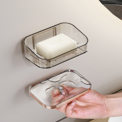 Strong suction cup, no punching soap box, wall mounted high-end household toilet soap storage rack, high-end drain box