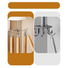 Huamili Small Items No Punching Multi Functional Rotatable Hook Strong Adhesive Storage Rack for Kitchen Bathroom Spatula Cooking Utensils