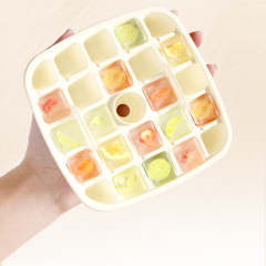Ice Cube Mold Pressing Silicone Ice Cube Ice Hockey Plastic Handheld Ice Box Large Capacity Refrigerator Ice Cube Box