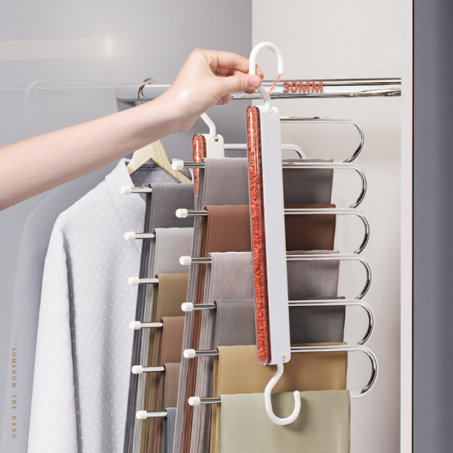 Huamili Aromatherapy Pull-Out Pants Rack | Top-Mounted Sliding Closet Hanger with Anti-Mold & Insect Protection