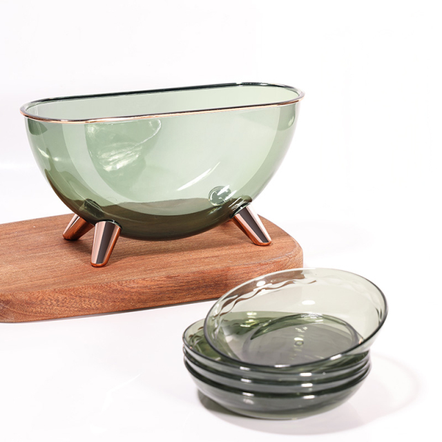 Household bone spitting plate plastic bone spitting plate dried fruit plate fruit plate transparent dried fruit garbage storage small plate set