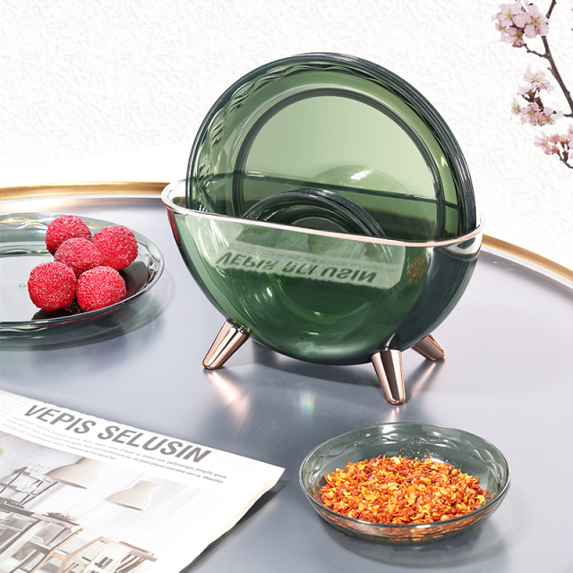 Household bone spitting plate plastic bone spitting plate dried fruit plate fruit plate transparent dried fruit garbage storage small plate set