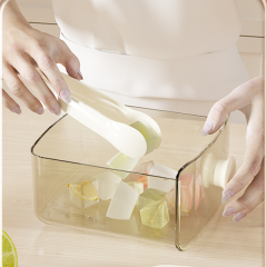 Ice Cube Mold Pressing Silicone Ice Cube Ice Hockey Plastic Handheld Ice Box Large Capacity Refrigerator Ice Cube Box