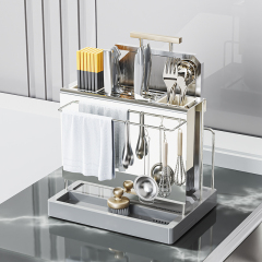 Multifunctional Kitchen Countertop Knife Chopstick Cutting Board Holder Storage Rack Integrated Tool Storage Sorting Rack