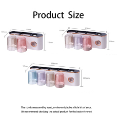 Huamili Hot Sell Household colorful Punch Cup Toothpaste Storage Holder Multifunction Wall Mounted Toothbrush Rack