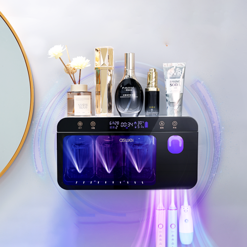 Huamili Smart LED Display USB Charging Toothbrush Holder 99.99% Sterilization Rate Human Body Sensor Home Kitchen Supplies