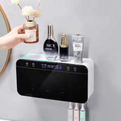 Huamili Smart LED Display USB Charging Toothbrush Holder 99.99% Sterilization Rate Human Body Sensor Home Kitchen Supplies