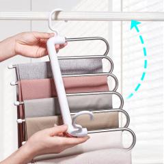 Huamili Wholesale Pants Hangers Non-Slip Stainless Steel With Space-Saving Foldable Multifunctional Design Home Closet Wardrobe