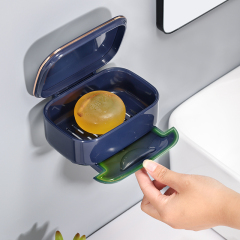 Huamili Plastic Drain Layer Travel Washing Soap Box With Lid Seal Leak-proof Dish Case Non-slip Soap Case