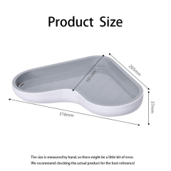 Huamili Single-Tier Hanging Triangle Shower Box Shelf PS Plastic Bathroom Corner Storage Organizer With Suction Wall Mount