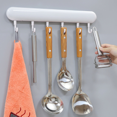 Huamili Kitchen Hooks Wall-Mounted Storage Rack for Spatula Spoon and Utensils Hanging Rod Kitchen Shelf Space Organizer