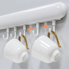 Huamili Kitchen Hooks Wall-Mounted Storage Rack for Spatula Spoon and Utensils Hanging Rod Kitchen Shelf Space Organizer