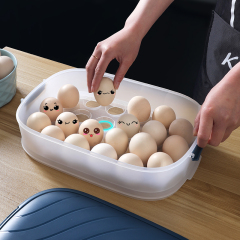 Huamili Refrigerator Egg Holder Organizer Bins Stackable Egg Tray Storage Box Plastic Eggs Containers