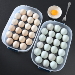 Huamili Refrigerator Egg Holder Organizer Bins Stackable Egg Tray Storage Box Plastic Eggs Containers