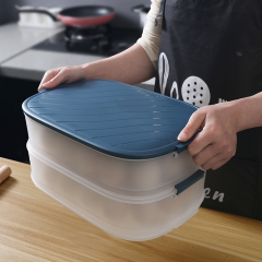 Huamili Refrigerator Egg Holder Organizer Bins Stackable Egg Tray Storage Box Plastic Eggs Containers