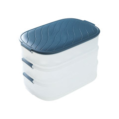 Huamili Refrigerator Egg Holder Organizer Bins Stackable Egg Tray Storage Box Plastic Eggs Containers