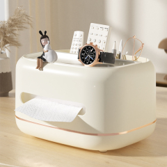 Huamili Modern Luxury Desktop Tissue Box Space-Saving PP Marble Plastic Organizer for Napkin Storage Carton Packed Home Office
