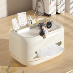 Huamili Modern Luxury Desktop Tissue Box Space-Saving PP Marble Plastic Organizer for Napkin Storage Carton Packed Home Office