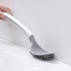 Huamili Eco-Friendly Flip-Lid Toilet Brush Durable Plastic ABS, TPR Silicone Hand Design for Bathroom Cleaning