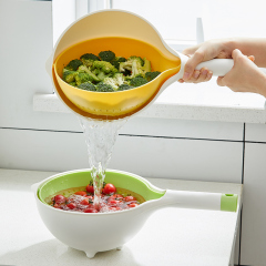 Huamili Unique Design Vegetable and Fruit Colander Eco-Friendly Drain Basket Kitchenware Tool
