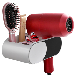 Huamili Single-Tier Hair Dryer Holder Plastic Wall-Mounted Space Saving Nice Storage for Home Hotel Bathroom OEM Design