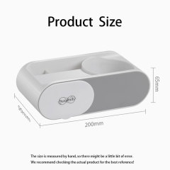Huamili Single-Tier Hair Dryer Holder Plastic Wall-Mounted Space Saving Nice Storage for Home Hotel Bathroom OEM Design