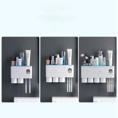 Huamili Modern Design ABS PP Material Toothbrush Rack With 4 Cups Dispenser Set for Home School Hotel Bathroom Use
