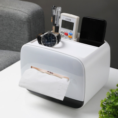 Huamili Luxury Desktop Tissue Box Unique Multi-Function Organizer Home Office Hotel School Bar Paper Elegant Napkin Holder