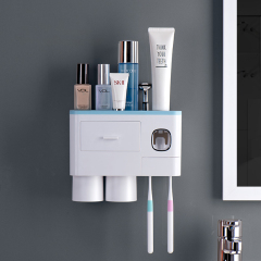 Huamili Modern Design ABS PP Material Toothbrush Rack With 4 Cups Dispenser Set for Home School Hotel Bathroom Use