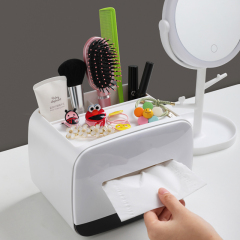 Huamili Luxury Desktop Tissue Box Unique Multi-Function Organizer Home Office Hotel School Bar Paper Elegant Napkin Holder