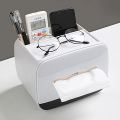 Huamili Luxury Desktop Tissue Box Unique Multi-Function Organizer Home Office Hotel School Bar Paper Elegant Napkin Holder