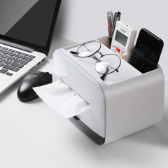 Huamili Luxury Desktop Tissue Box Unique Multi-Function Organizer Home Office Hotel School Bar Paper Elegant Napkin Holder