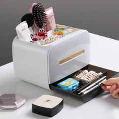 Huamili Luxury Desktop Tissue Box Unique Multi-Function Organizer Home Office Hotel School Bar Paper Elegant Napkin Holder
