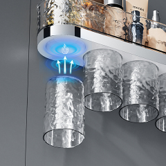 Huamili New Launch Glacier Pattern Toothbrush Holder Silver Stamping PET ABS for Bathroom Sets