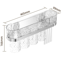 Huamili New Launch Glacier Pattern Toothbrush Holder Silver Stamping PET ABS for Bathroom Sets