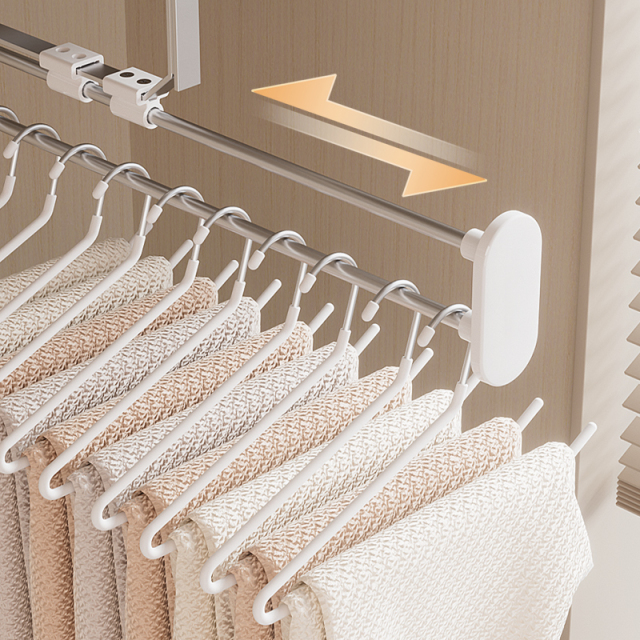 Huamili New Function Retractable Pants Rack ABS Stainless Steel for Home Closet