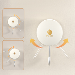 Huamili Creative ABS Aluminum Wall Mounted Rotate Sucker Hook Novelty Daily Use Novelty Hooks