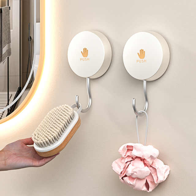 Huamili Creative ABS Aluminum Wall Mounted Rotate Sucker Hook Novelty Daily Use Novelty Hooks