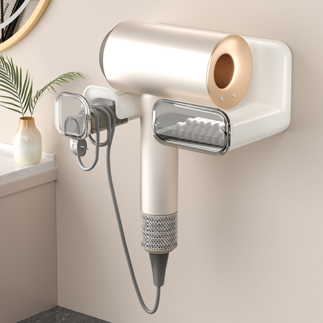 Huamili PS Silicone Hair Dryer and Cotton Swab Storage Rack New Trending Daily Use Silicone Holder & Racks
